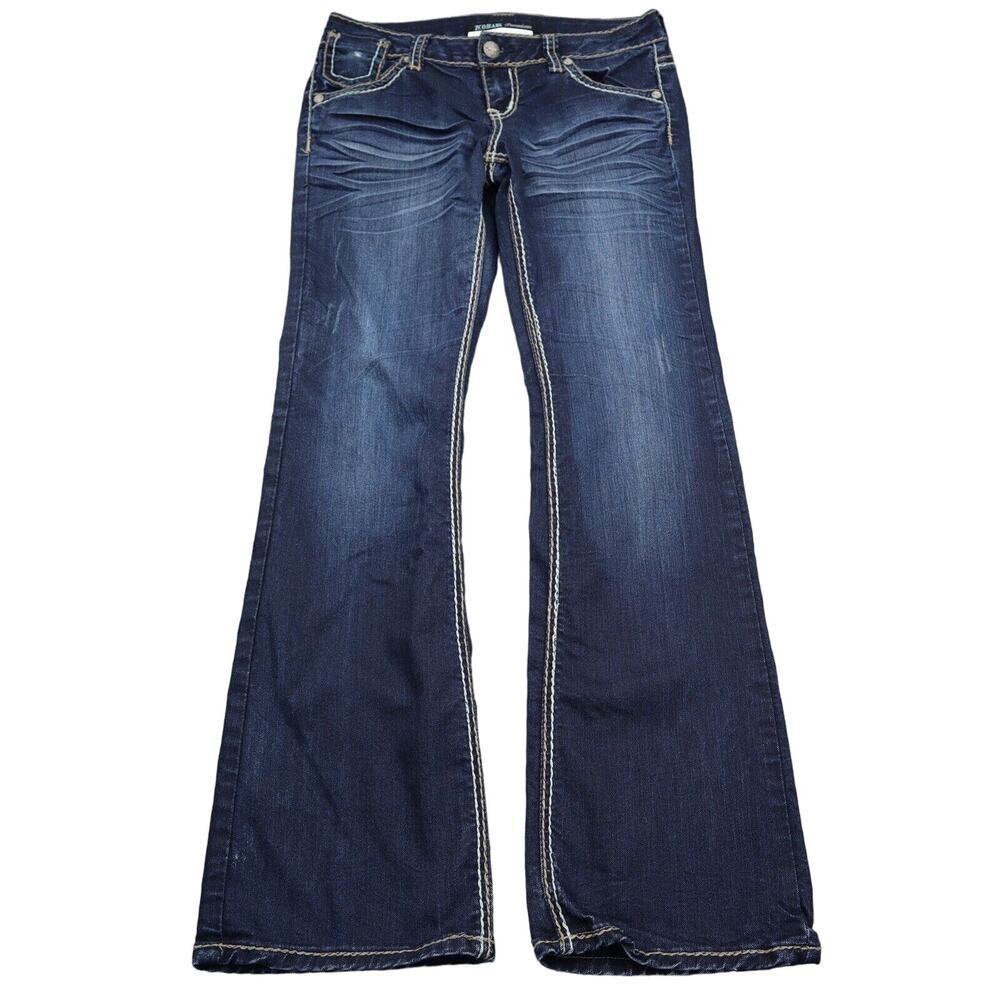 ZCO Pants Womens 7 Blue Premium Low Rise 5 Pocket Design Flare Leg Jeans